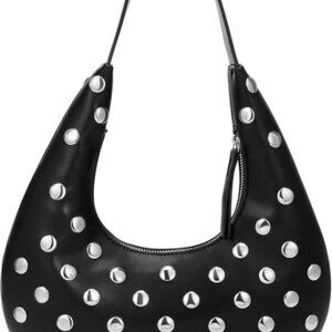 Y2k Bag Small Shoulder Bags for Women Trendy Crescent Studded Handbag Hobo Under